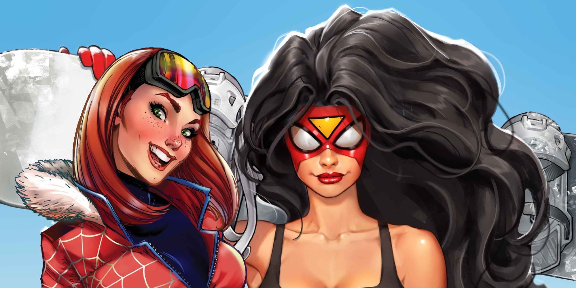 Spider-Woman y MJ Watson muestran su ropa de invierno en un nuevo arte de chalet de esquí
