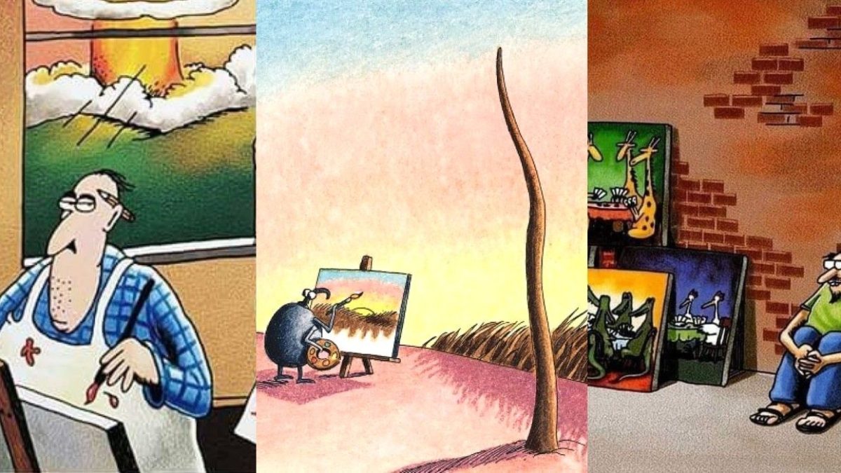 10 divertidos cómics de Far Side que se burlan de los artistas