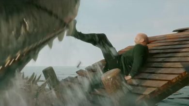 Jason Statham kicks a shark in Meg 2 The Trench