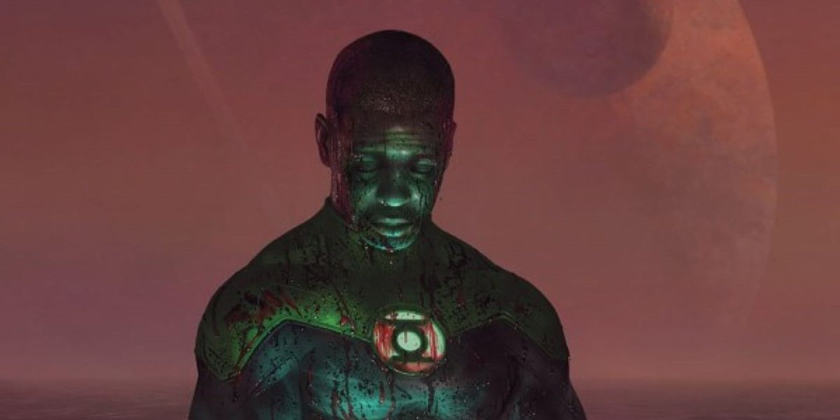 El arte oficial de Green Lantern muestra un futuro oscuro y empapado de sangre para John Stewart