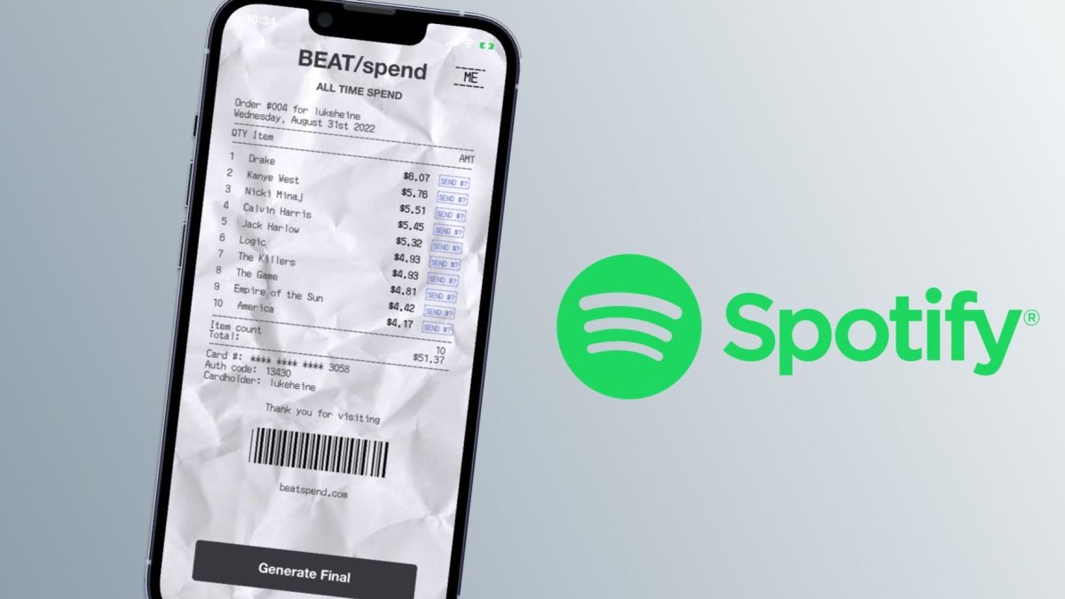 Beatspend para Spotify: cómo obtener un recibo de tus artistas favoritos
