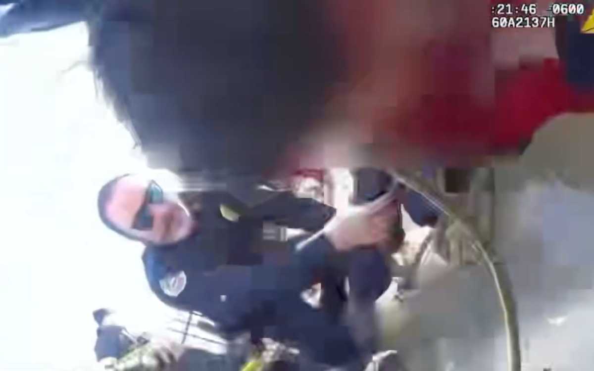 Cámara muestra el rescate de niño atrapado en un estanque congelado