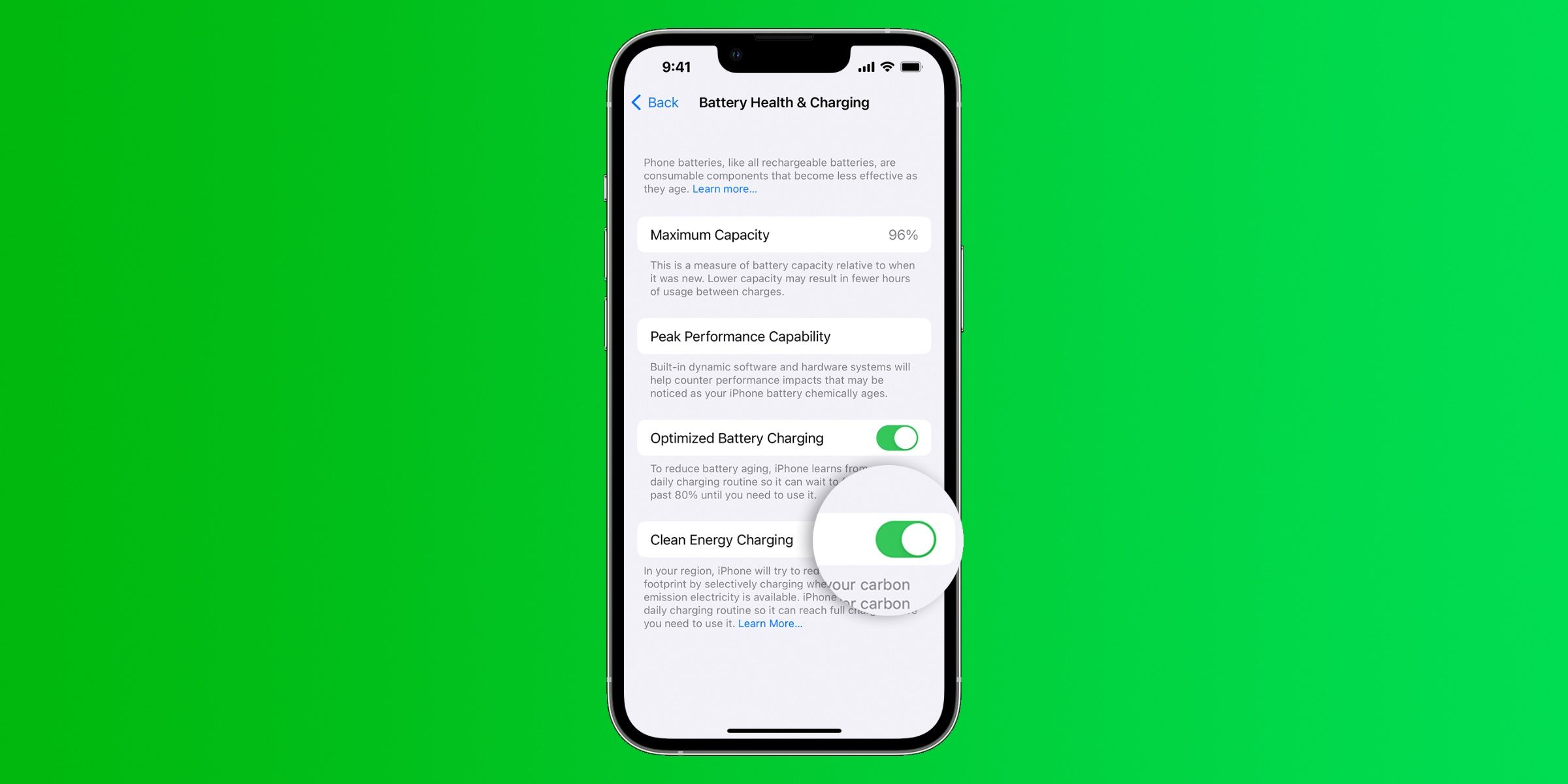 Carga de energía limpia en iPhone: qué significa y cómo apagarla
