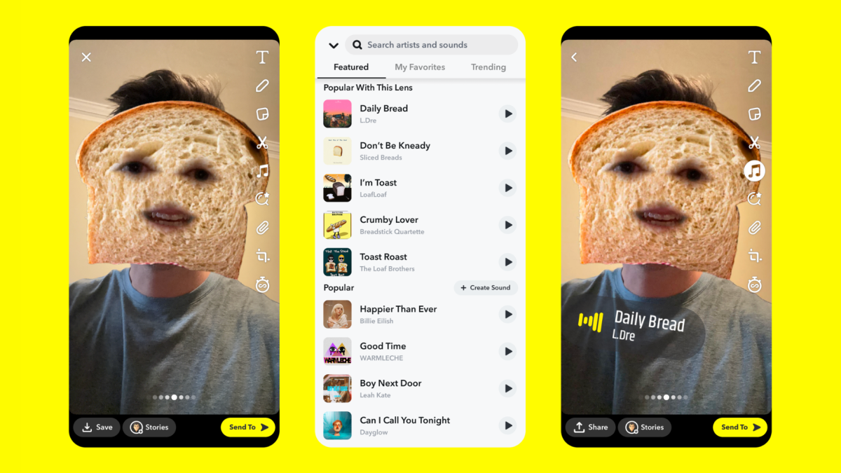 Cómo encontrar sonidos recomendados para lentes de Snapchat