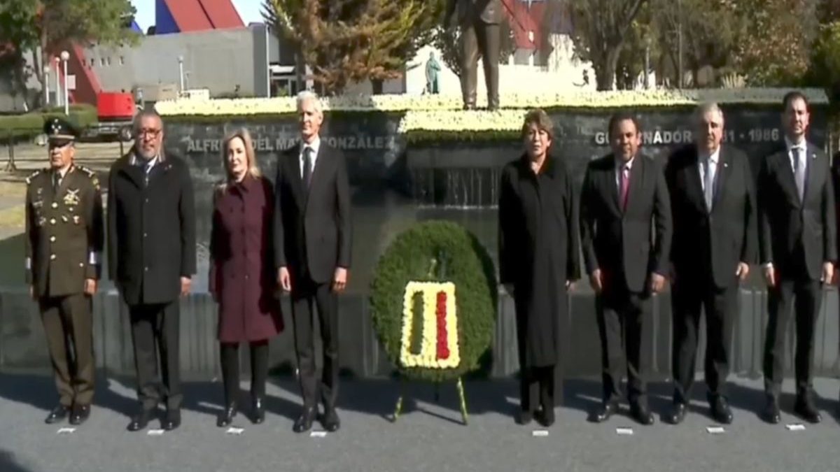 Conmemora Delfina Gómez aniversario luctuoso del exgobernador priista Alfredo del Mazo González