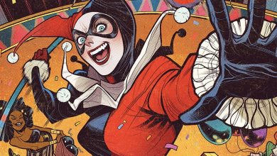 El disfraz clásico de Harley Quinn la convierte en la caja sorpresa perfecta para el arte nuevo