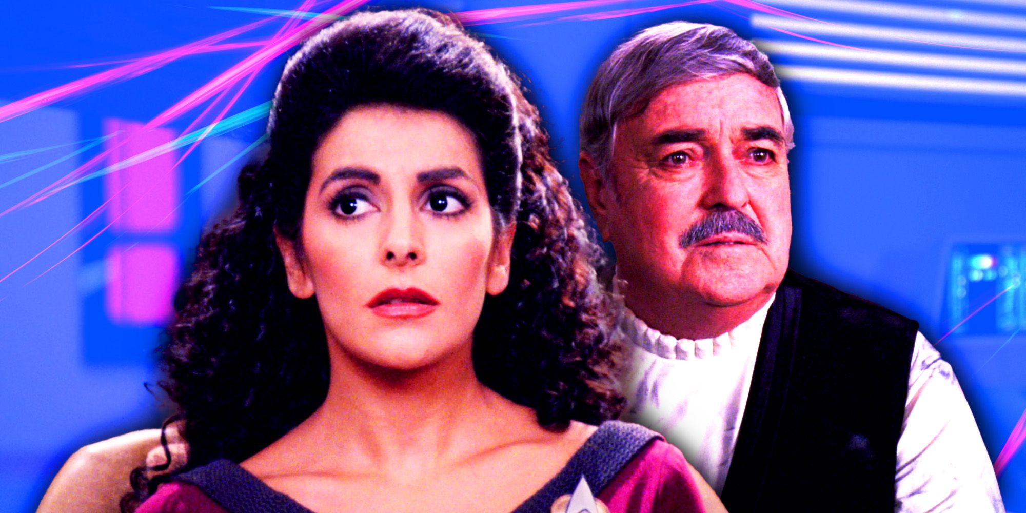 Escena original del montaje del equipo de Star Trek de Scotty y Troi revelada por el escritor de TNG