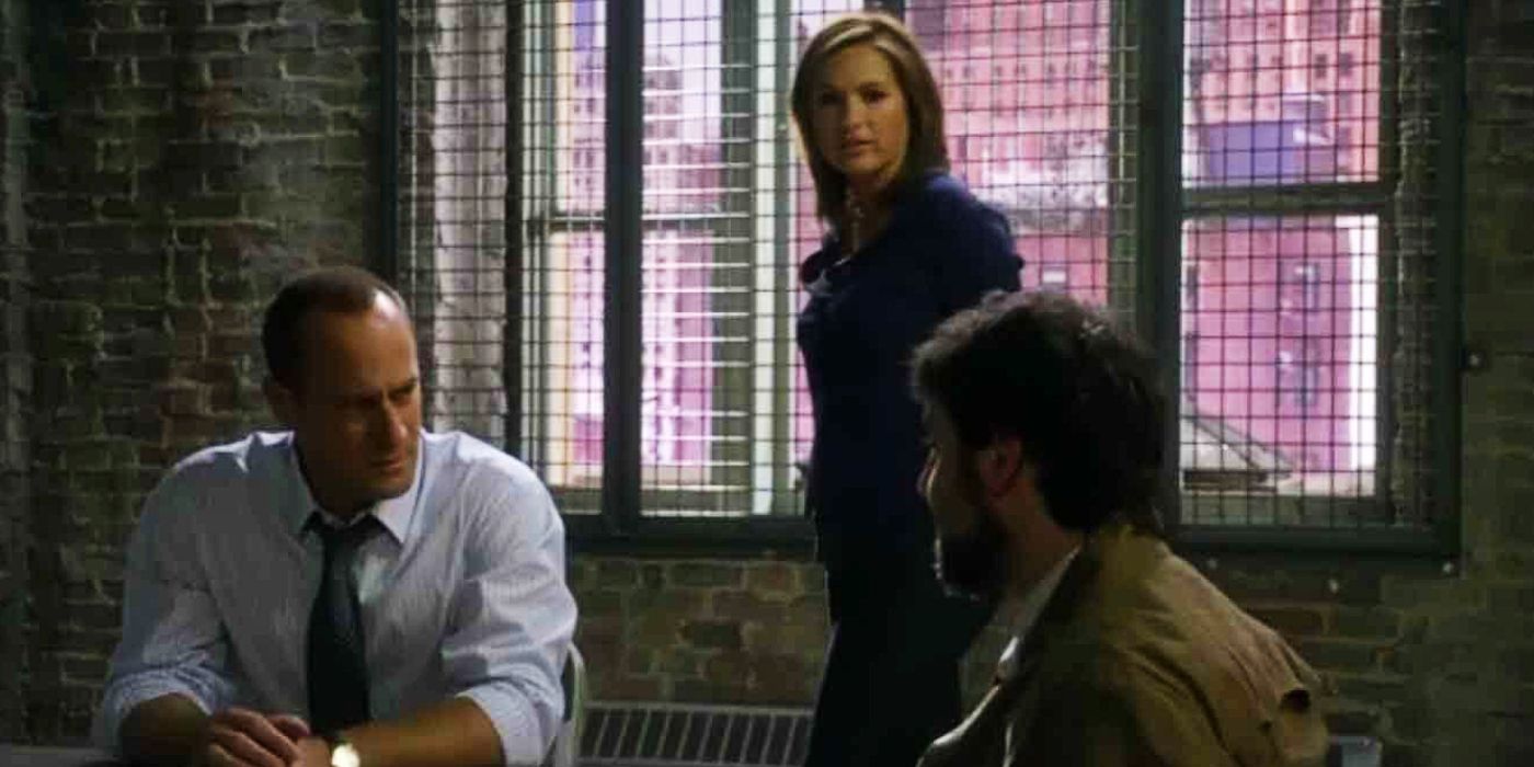 Christopher Meloni como Stabler, Mariska Hargitay como Benson, David Krumholtz como Vincent Prochik en Ley y orden_ SVU
