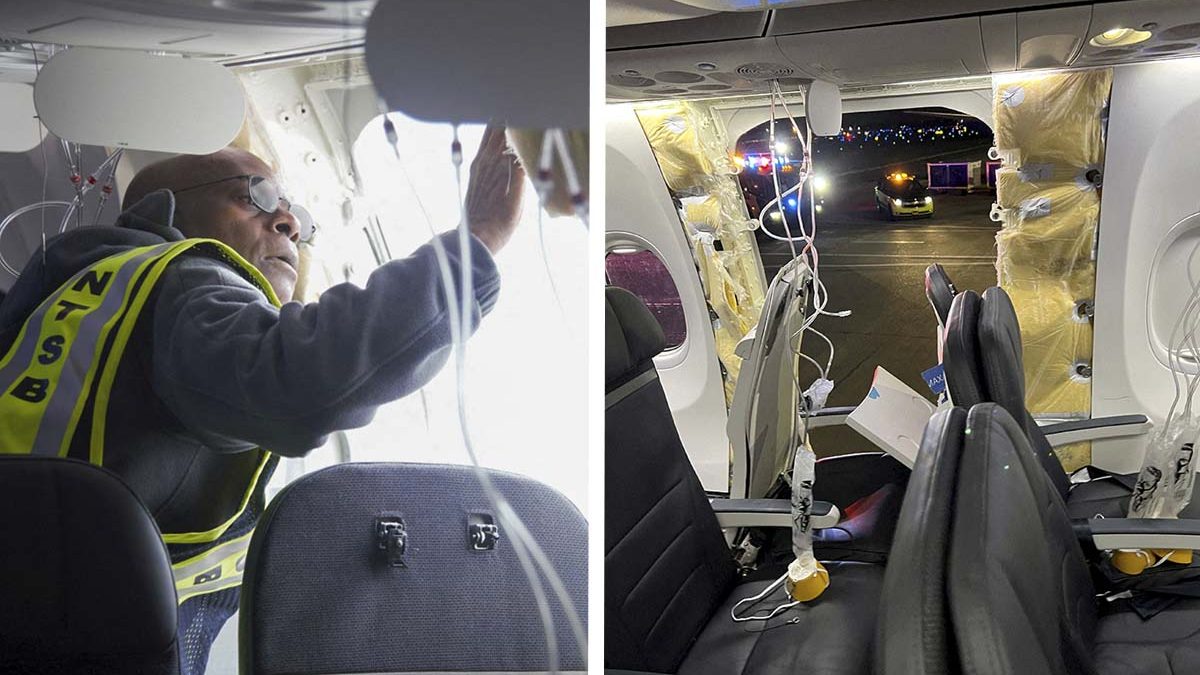 Localizan en un patio la parte del fuselaje del avión Boeing 737 MAX 9 que se desprendió en pleno vuelo