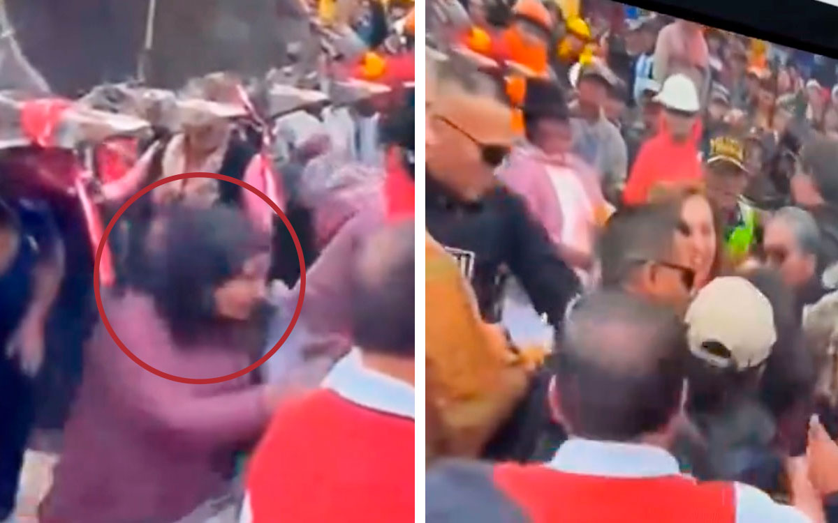 Mujer ‘zarandea’ a la presidenta Dina Boluarte en Ayacucho | Video