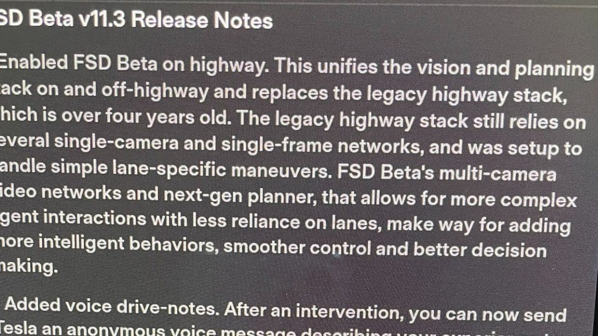 Notas de la versión Tesla FSD Beta 11.3: ¿Qué hay de nuevo y mejorado?