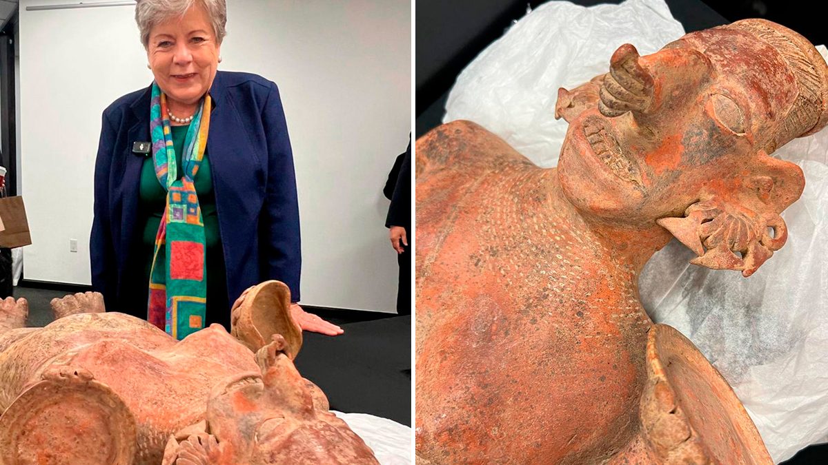Alicia Bárcena celebra 'rematriación' de 30 piezas arqueológicas en Los Ángeles