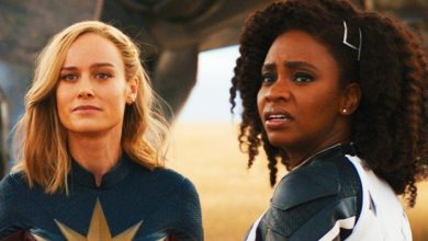 Brie Larson revela la actualización del disfraz de héroe de MCU de Marvels en fotos de BTS