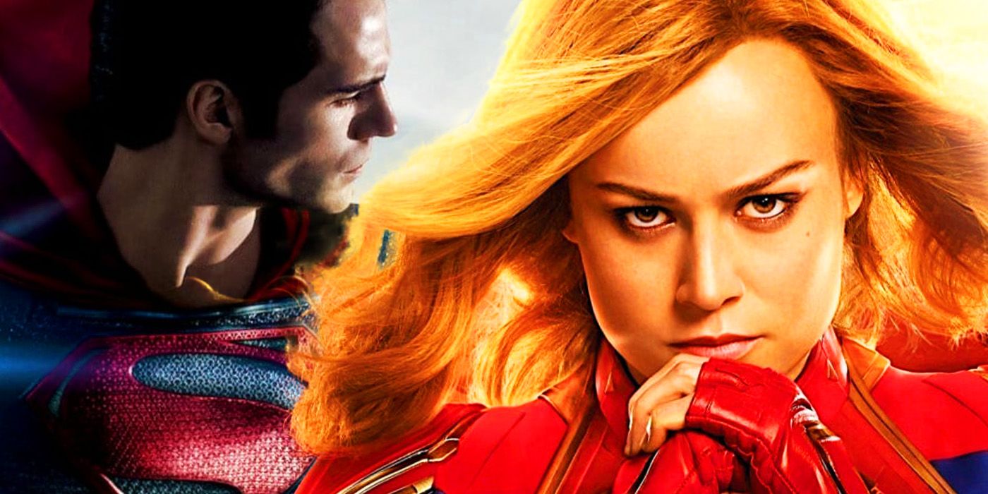 Captain Marvel une fuerzas con Superman de Henry Cavill en un impresionante fan art de Marvel y DC