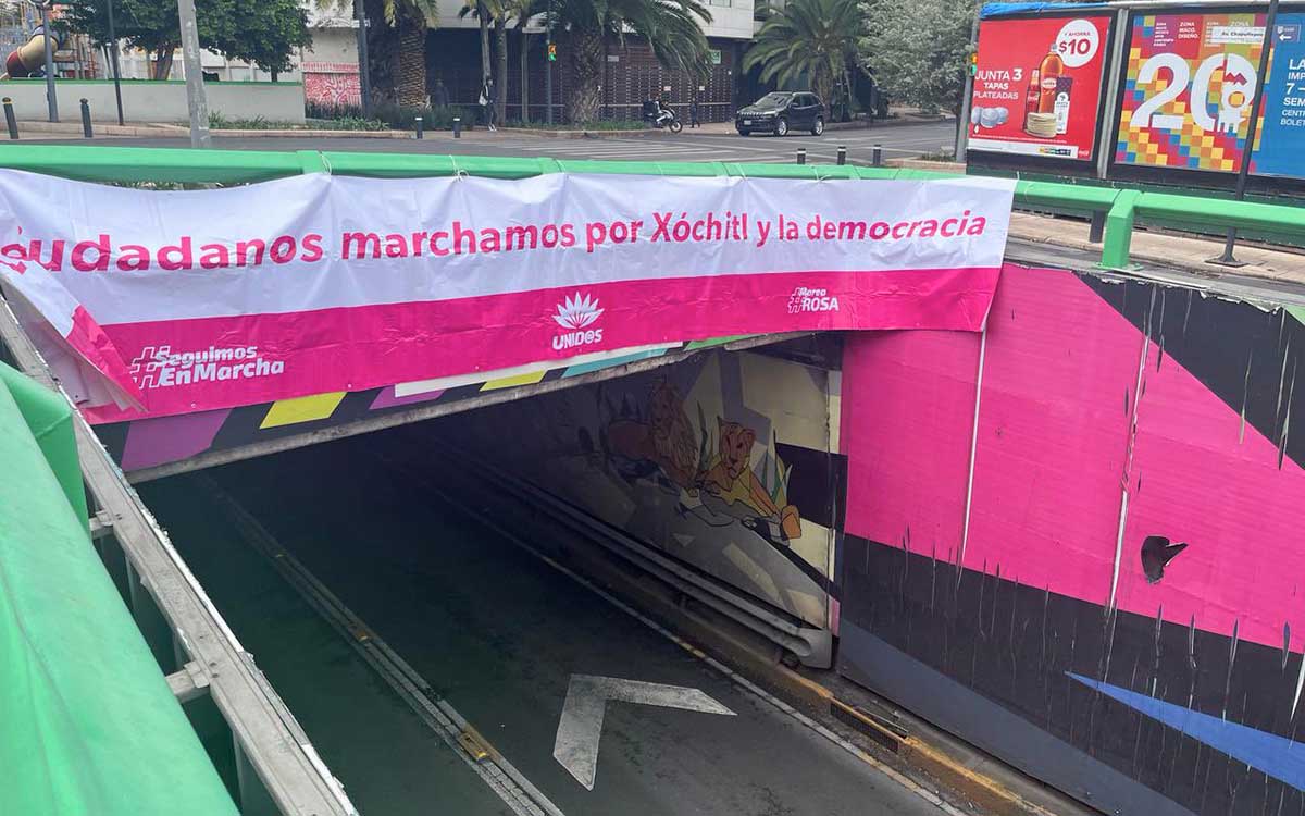 Denuncian que mantas apócrifas pretenden relacionar la ‘Marcha por la Democracia’ con Gálvez