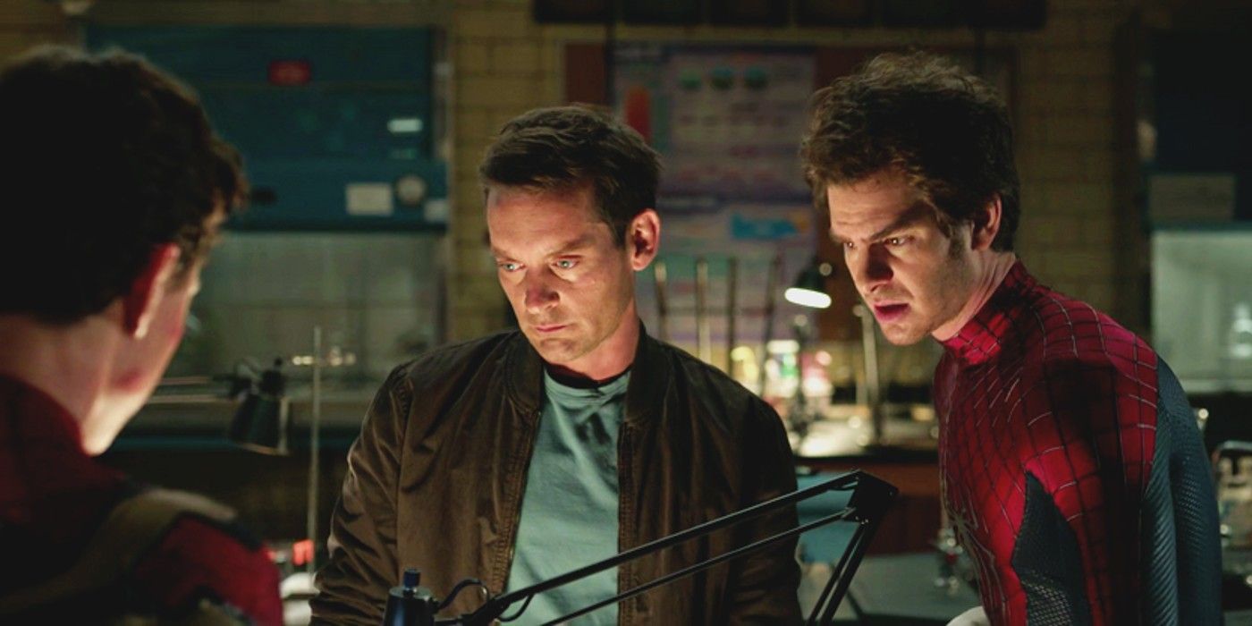 Tobey Maguire, Tom Holland y Andrew Garfield en Spider Man: No Way Home.