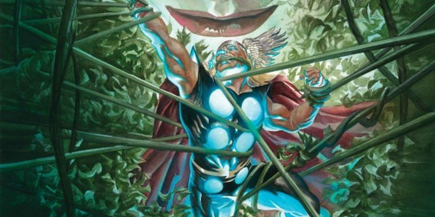 Thor lucha contra su madrina mayor en el arte de Alex Ross de nivel divino, y ella es mucho más poderosa
