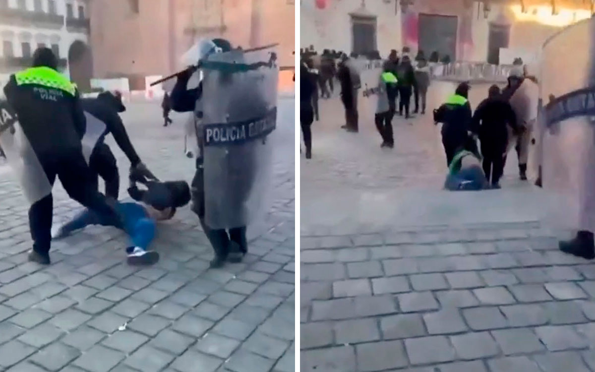'¡Déjenla, es una niña!'; Policía violenta mujeres durante marcha del 8M en Zacatecas | Video