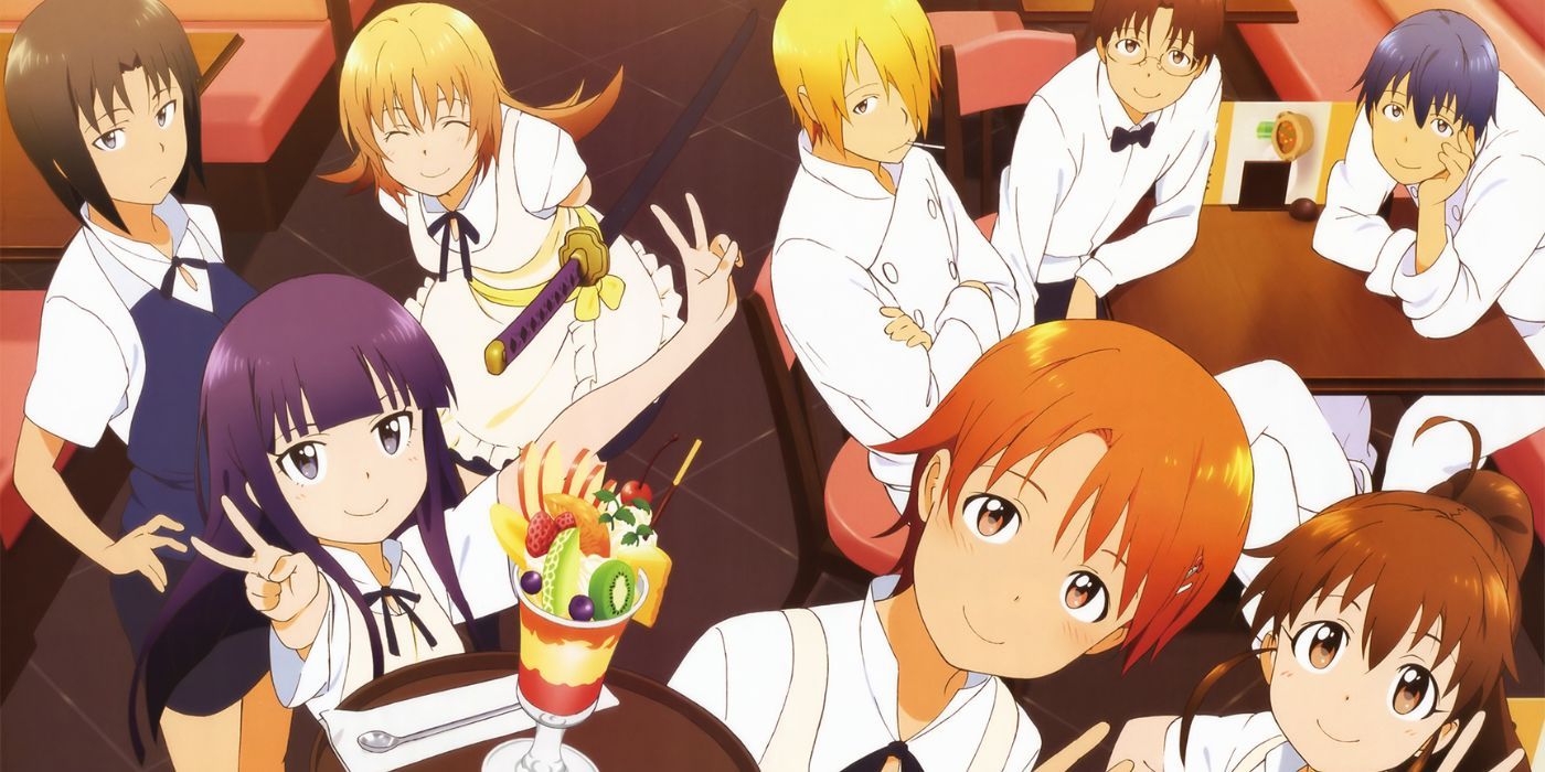 ¡¡Laboral!!  Anime, también conocido como Waganaria, que presenta su elenco de personajes.