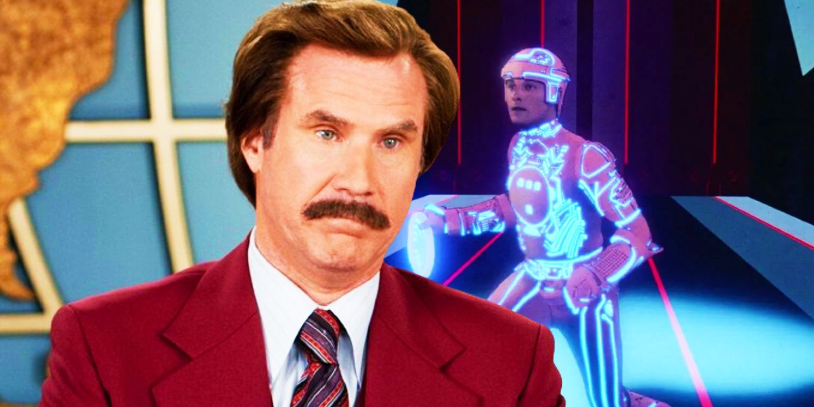 Ron Burgundy del presentador se adapta a Tron en un extraño arte cruzado