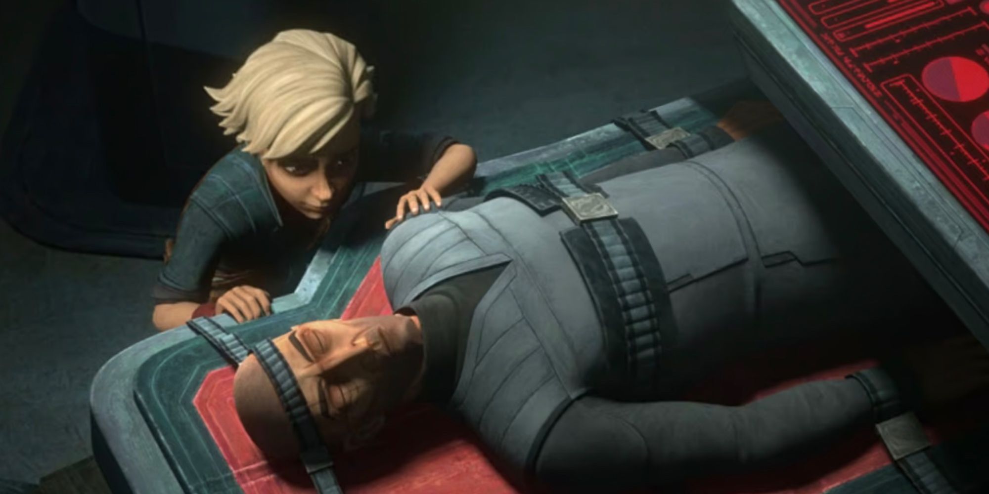 Omega encuentra Crosshair después de ser secuestrado por el Imperio en la temporada 2 de The Bad Batch