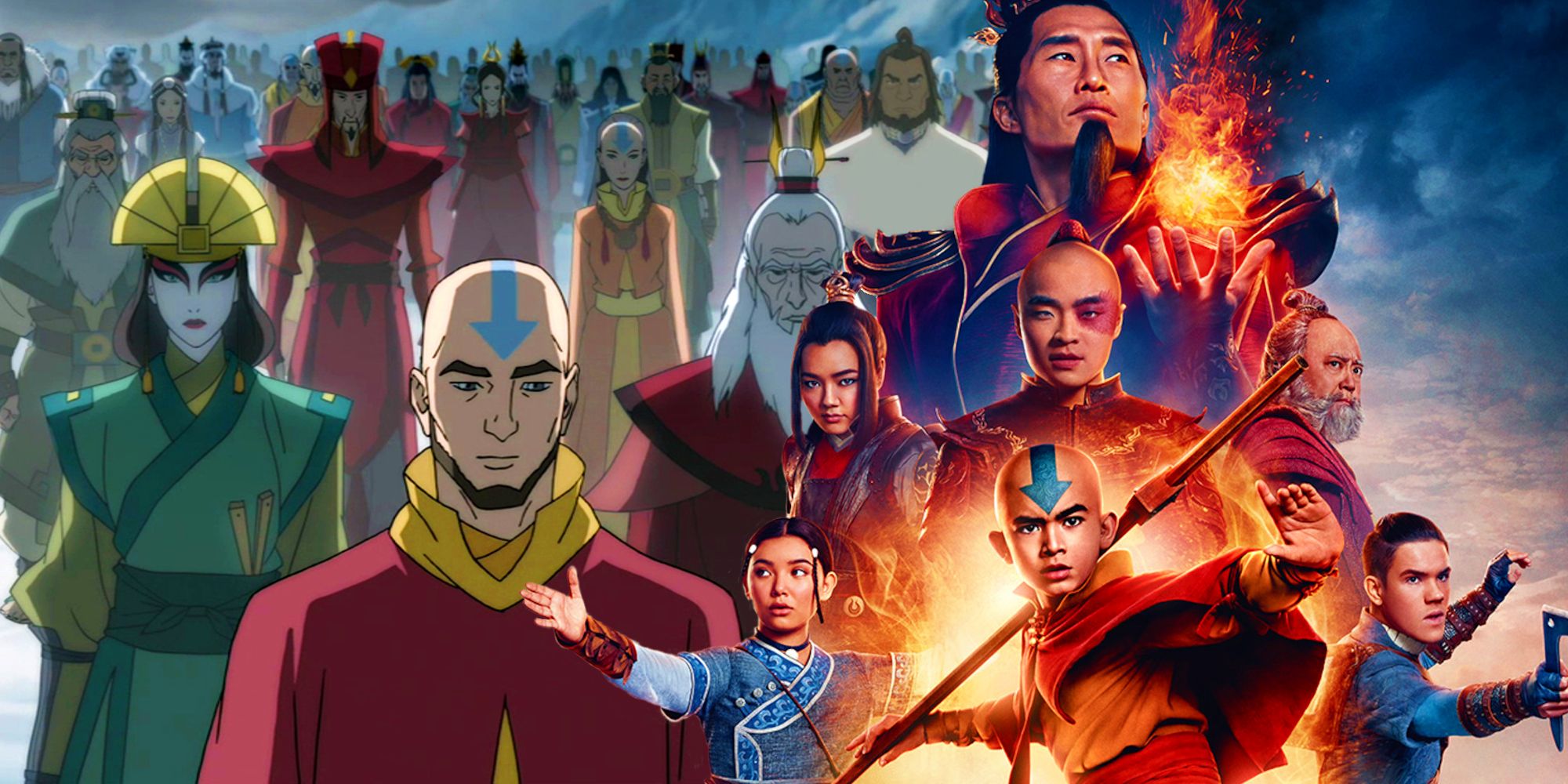 Los 5 avatares en la introducción de Last Airbender de Netflix