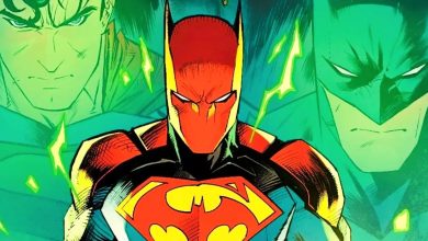 La forma combinada de Superman y Batman desata sus poderes adicionales en el cosplay de Superbat