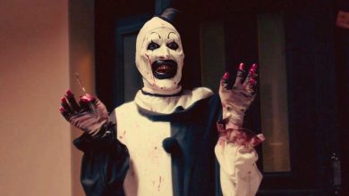 La imagen de Terrifier 3 BTS muestra una mirada aterradora en primer plano a Art The Clown