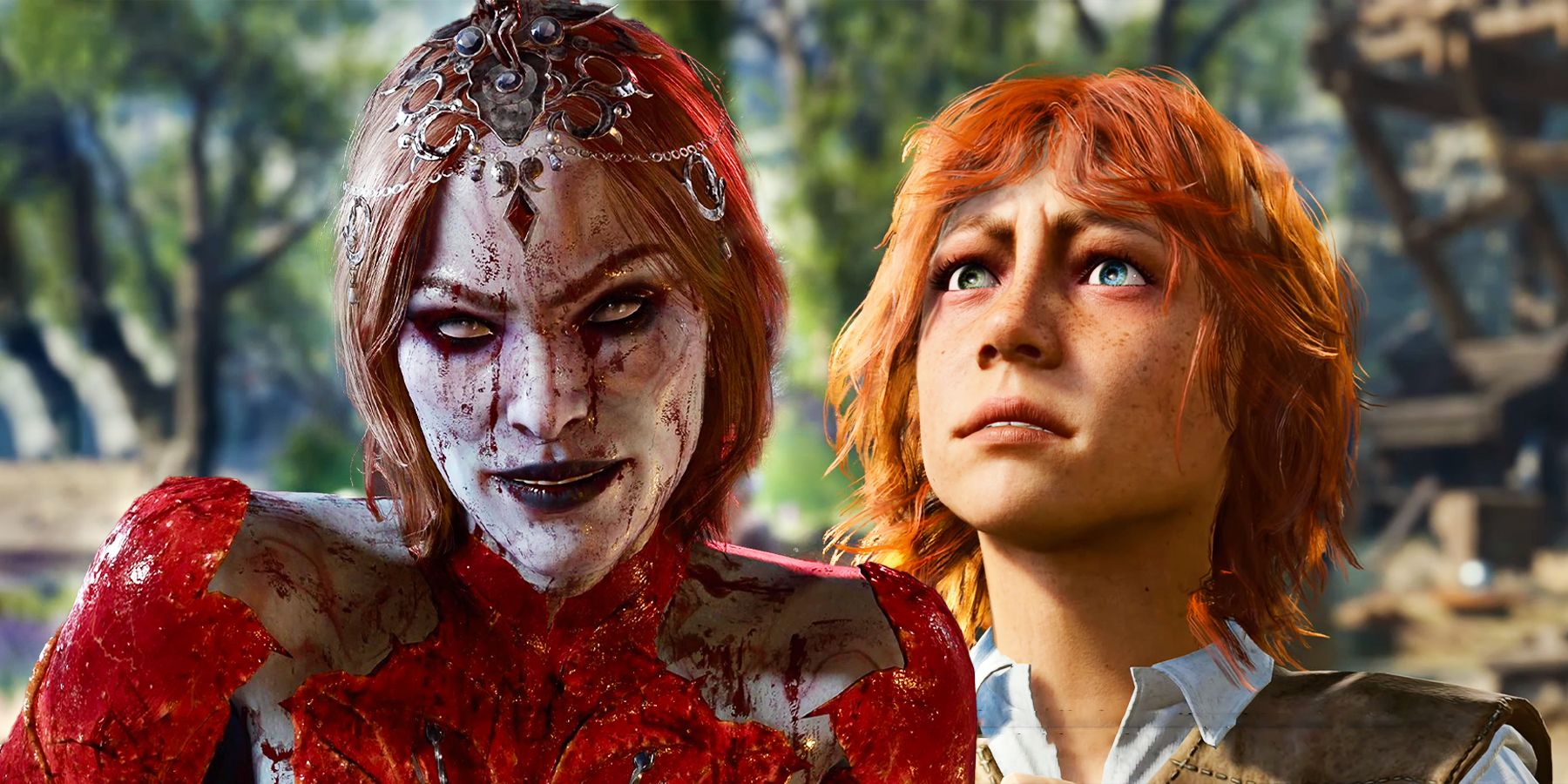 Bloody Orin con Yenna mirando asustada detrás de ella. 