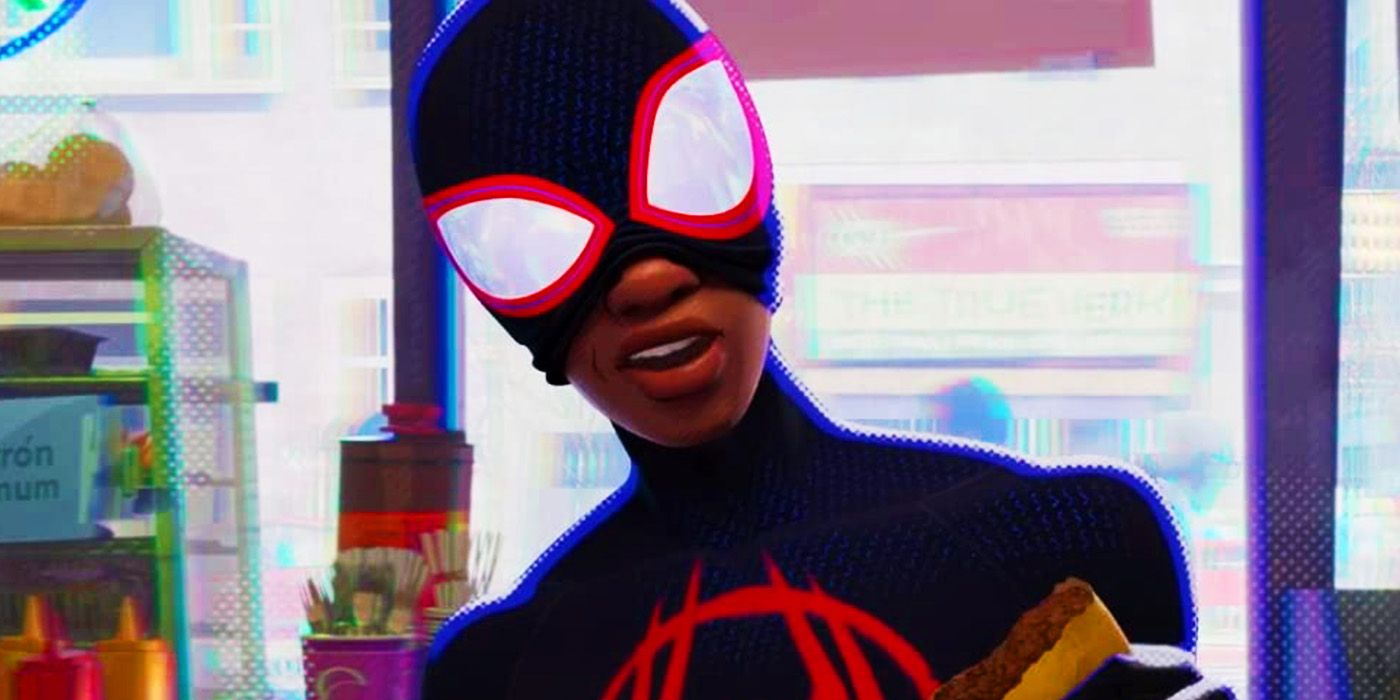 Miles Morales en la tienda de Spider-Man Across the Spider-Verse