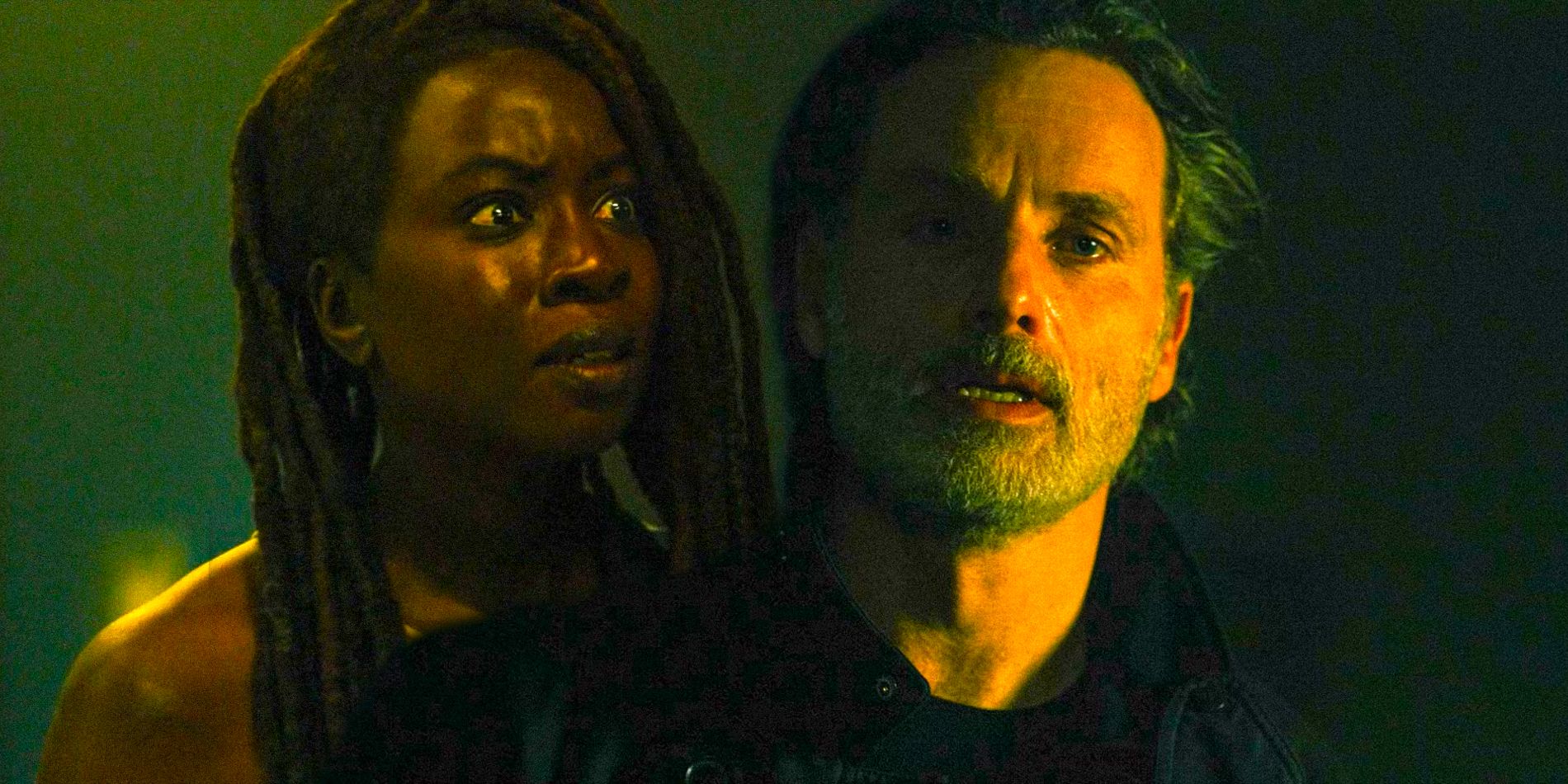 ¿Rick todavía ama a Michonne?  Andrew Lincoln analiza el discurso del episodio 3 de Los que viven