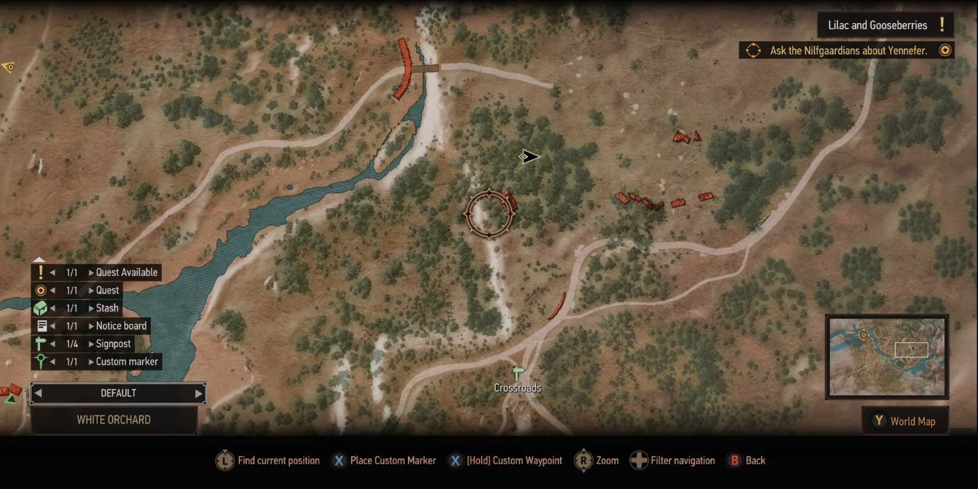 Mapa de actualización de próxima generación de Witcher 3.