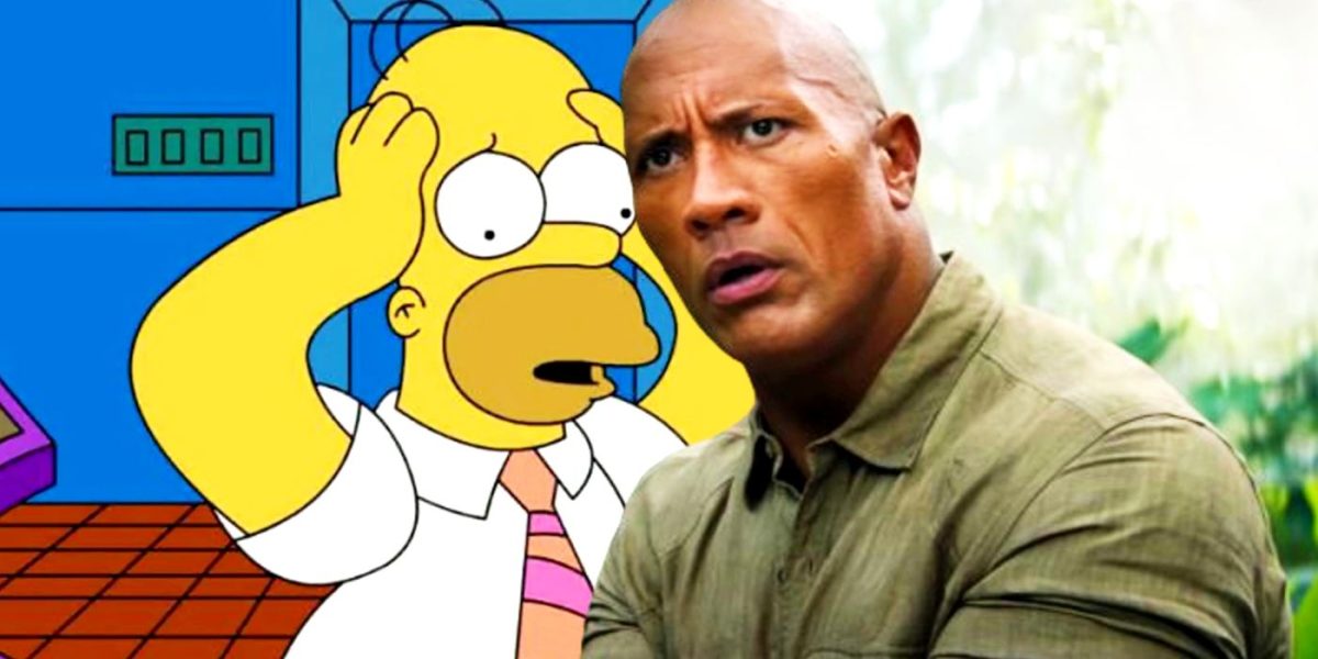 Dwayne Johnson se transforma en una casa de acción real de Simpons en el arte y es horrible