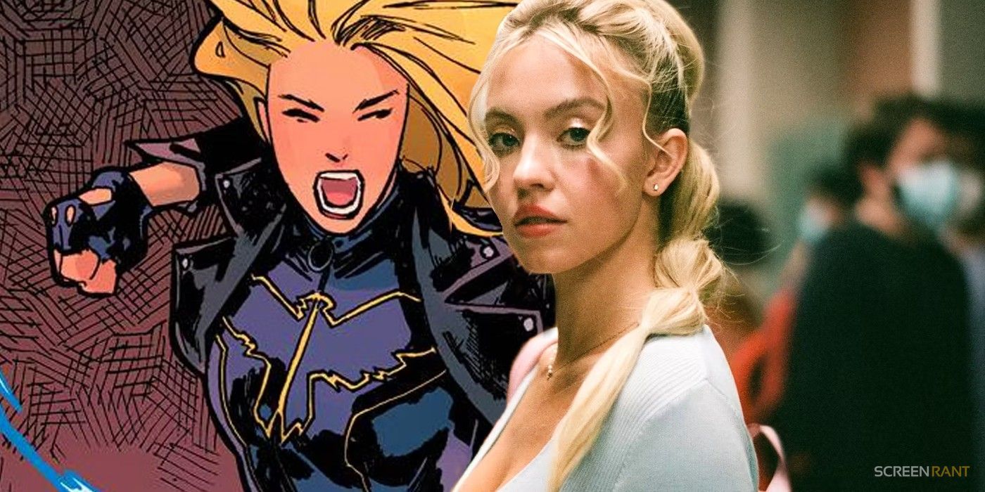 La actriz de Spider-Woman Sydney Sweeney se viste como el Canario Negro del Universo DC en un arte de intercambio de franquicias