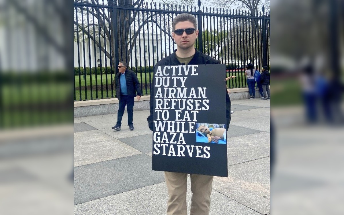 Soldado de EU exige con huelga de hambre ‘un cambio real’ en Gaza