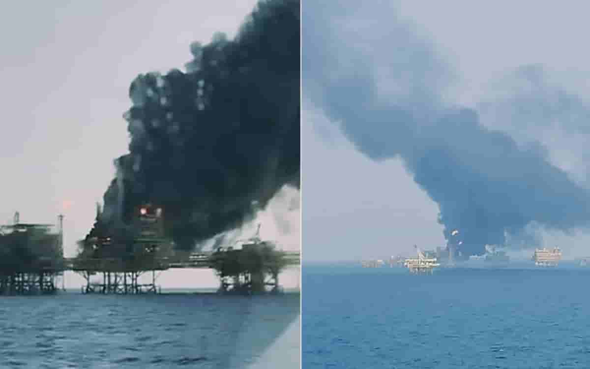 Videos | Incendio en plataforma de Pemex deja 9 heridos