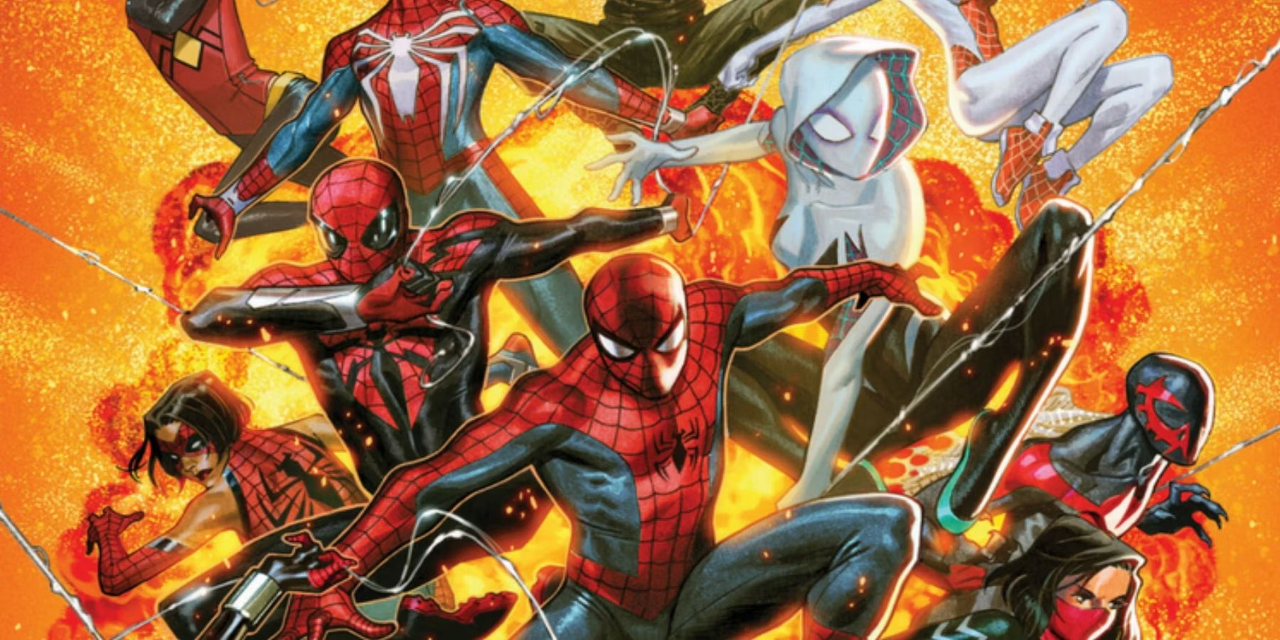 Los mejores disfraces de Spider-Man de todos los tiempos se unen en un asombroso arte de Russell Dauterman