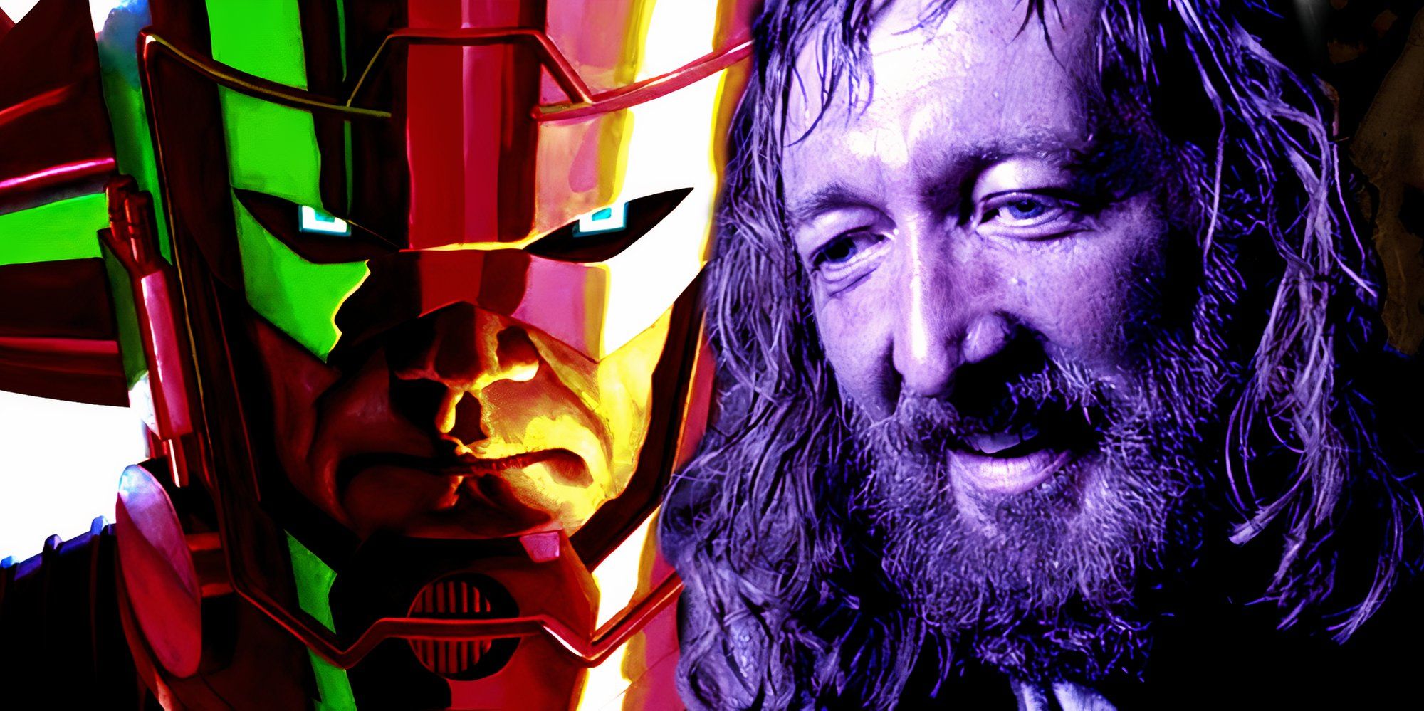 El actor de Galactus imaginado como el villano de Marvel con el mismo estilo que el póster de los Cuatro Fantásticos en el nuevo arte del MCU