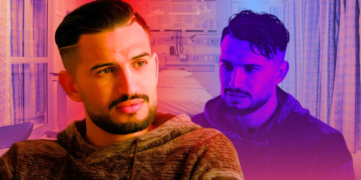 Publicaciones de Hamza Moknii del prometido de 90 días sobre una foto desde la cama de un hospital