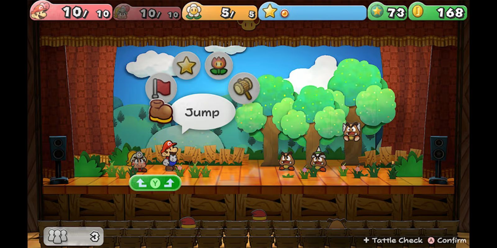 Paper Mario The Thousand Year Door Remake Escena de combate