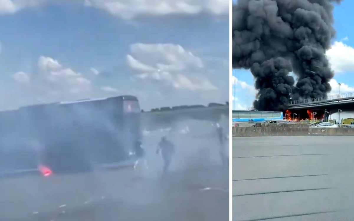 Pelea entre fuerzas del orden, hinchas del PSG y Lyon dejan dos autobuses incendiados
