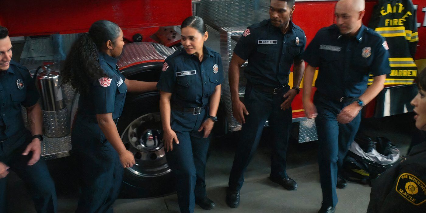 Pru Miller-Warren y los otros futuros miembros de Station 19 preparándose para el final de la serie