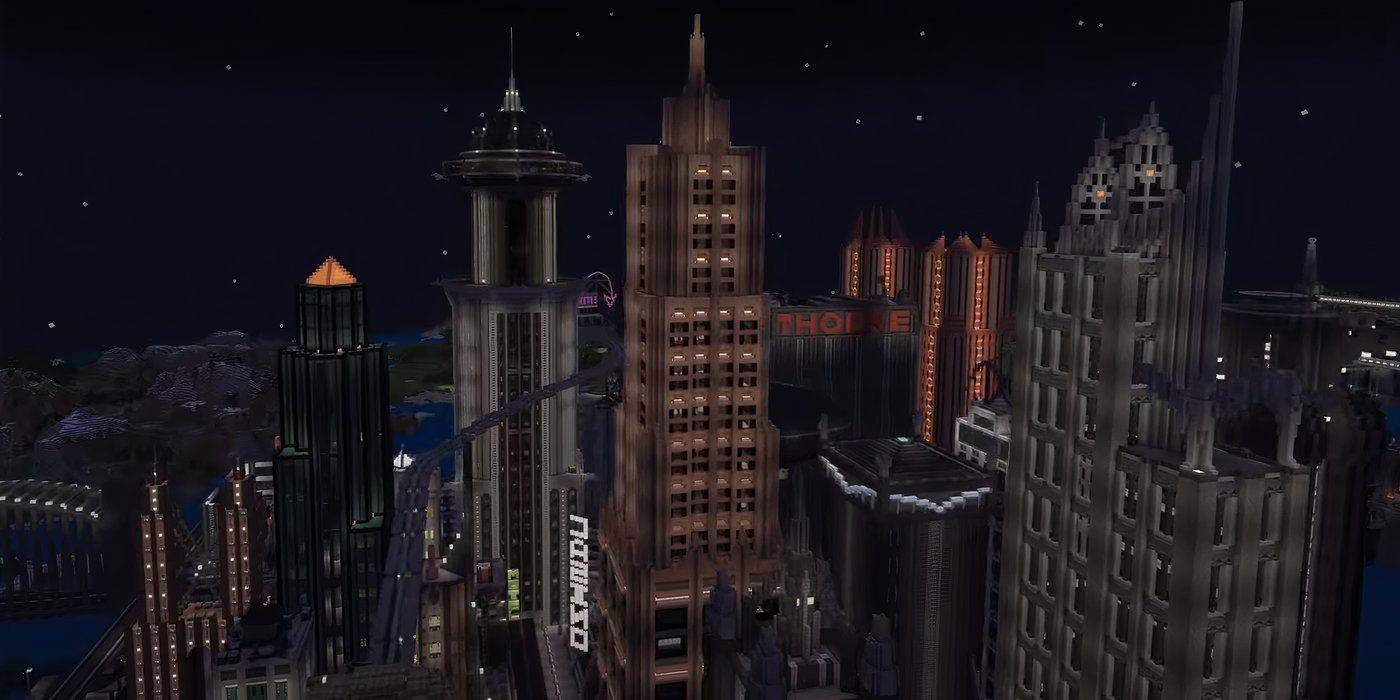 Gotham Merchant's Bank, Park Row, Wayne Tower y más recreados en Minecraft