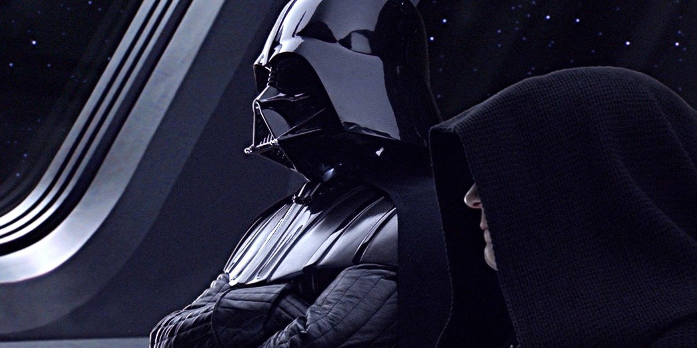 Darth Vader y Darth Sidious mirando al espacio en Star Wars La Venganza de los Sith