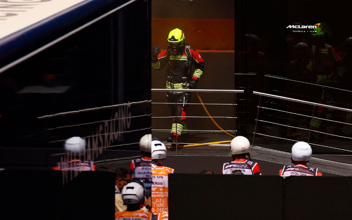 F1 | ‘Motorhome’ de McLaren sufre incendio durante el Gran Premio de España