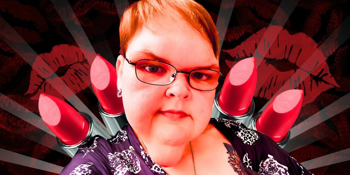 1000 lb sisters star tammy slaton in montage featuring tammy looking serious