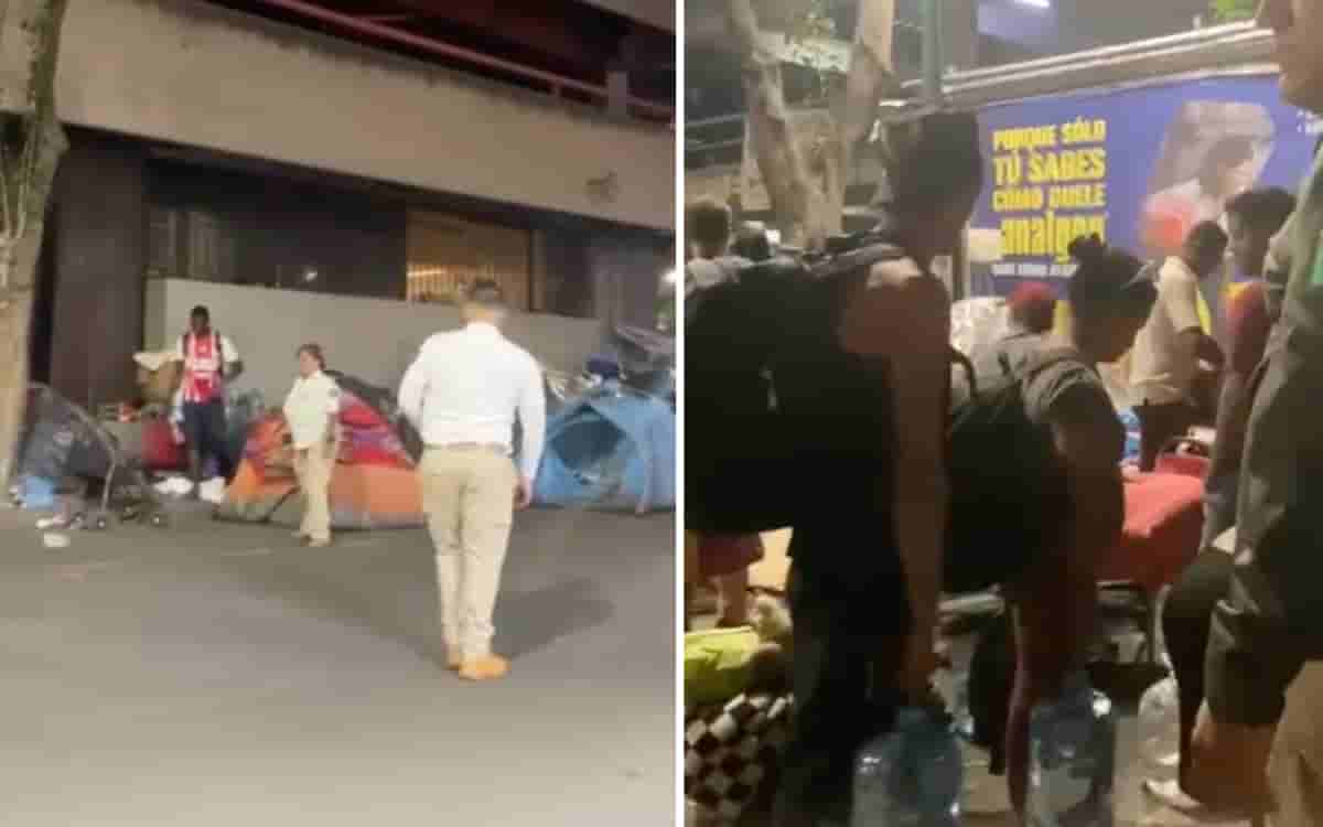 Videos | INM y GN desalojan campamento de migrantes en Plaza Giordano Bruno