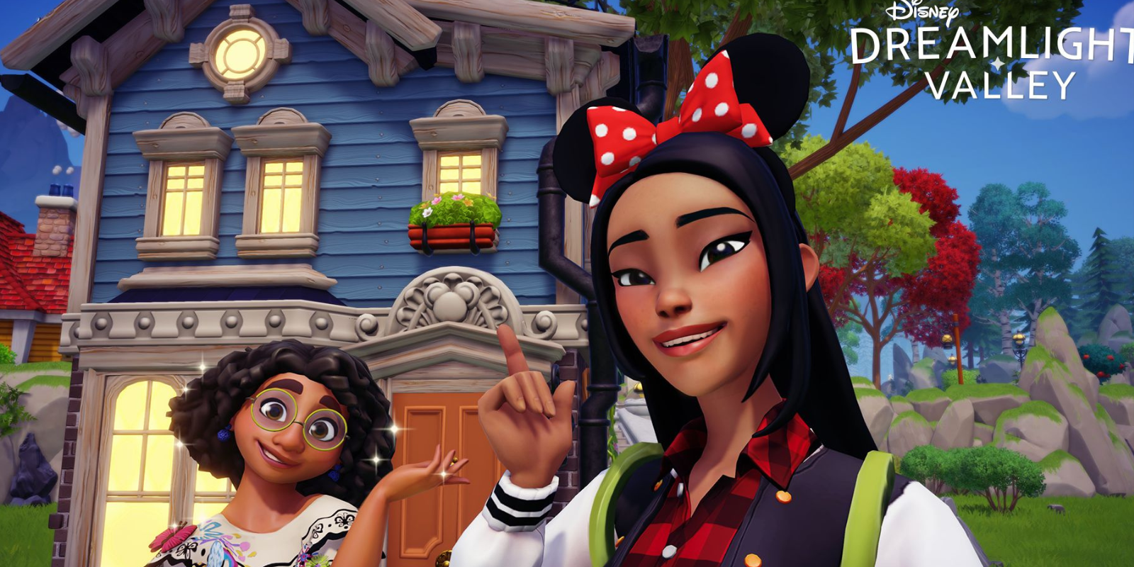 Personaje de Disney Dreamlight Valley con orejas de Minnie Mouse