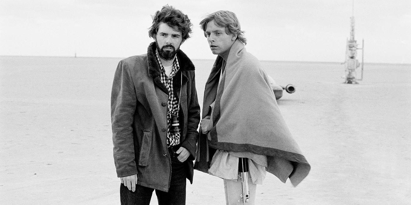 Conjunto de George Lucas y Mark Hamill de Star Wars