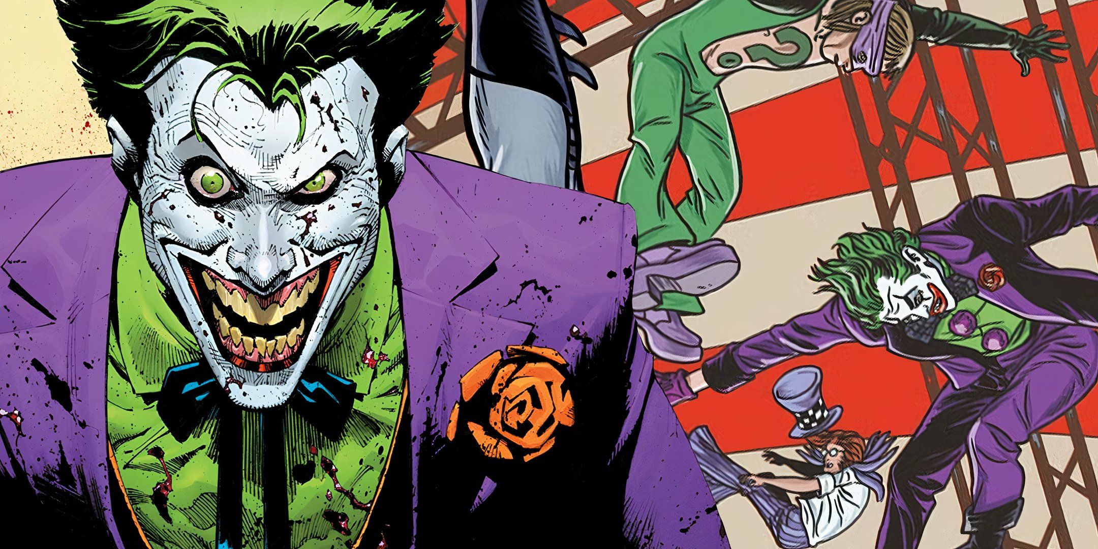 El Joker lidera a los villanos más emblemáticos de Ciudad Gótica en un rediseño masivo inspirado en los años 70